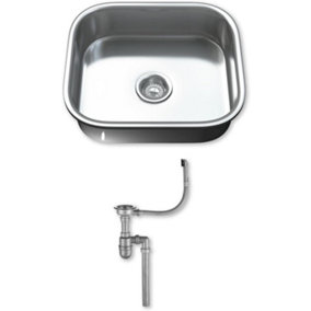 Dihl 1092 Under-Mount Single Bowl Stainless Steel Kitchen Sink with Waste