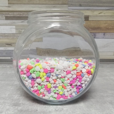 Dihl 1KG Rainbow Fluorescent Coloured Aquarium Gravel - 3mm to 8mm Tropical Decorative Fish Tank