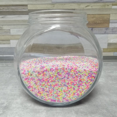 Dihl 1KG Rainbow & White Coloured Fluorescent Aquarium Gravel - 1mm to 2mm Tropical Decorative Fish Tank