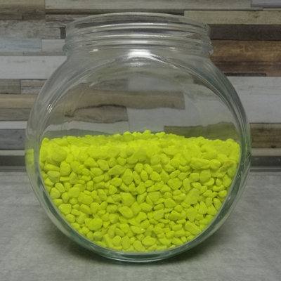 Dihl 2KG Yellow Fluorescent Coloured Aquarium Gravel - 3mm to 8mm ...