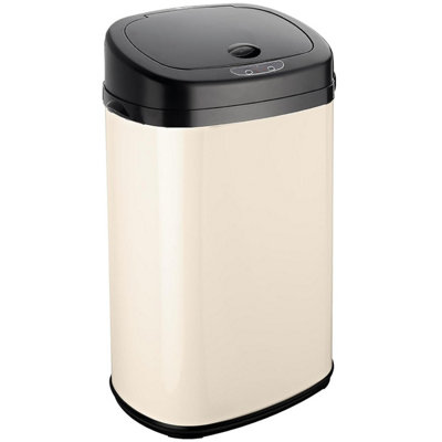 Dihl 30 Litre Cream Motion Sensor Bin with Stylish Black Lid