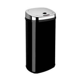Dihl 42L Black with Chrome Lid Stainless Steel Touchless Hands-free Sensor Kitchen Waste Dust Bin Automatic