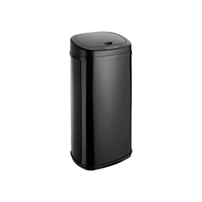 Dihl 42L Onyx Black with Black Lid Stainless Steel Auto Touchless Hands-free Sensor Bin