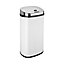 Dihl 42L White with Chrome Lid Stainless Steel Touchless Hands-free Sensor Kitchen Waste Dust Bin Automatic