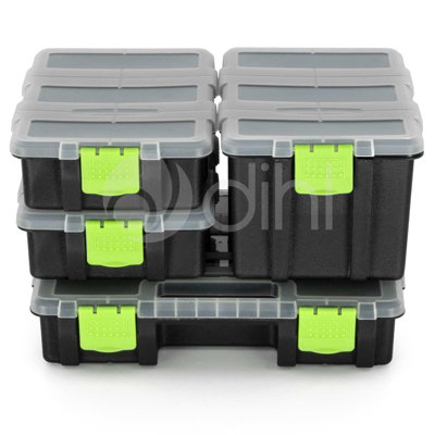 Dihl 4pc Storage Organiser Box for Screws Nails Nuts Craft Carry