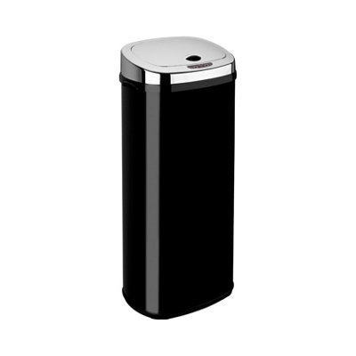 Dihl 50L Black Litre Sensor Bin Kitchen Waste Dustbin Chrome Automatic