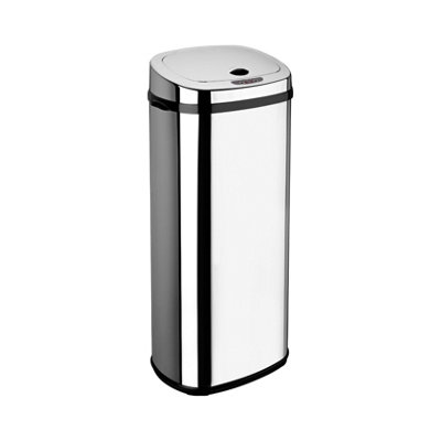 Dihl 50L Chrome Litre Sensor Bin Kitchen Waste Dustbin Chrome Automatic