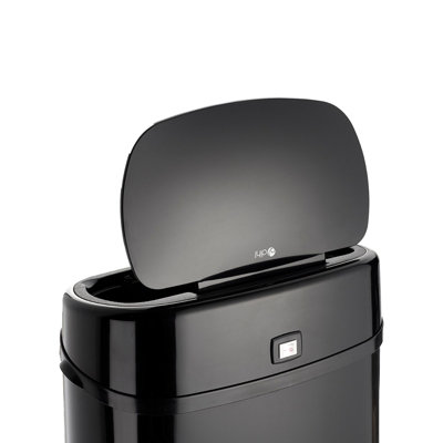 Dihl 58L Sensor Bin Black with Black Lid Kitchen Waste Dustbin Chrome Automatic