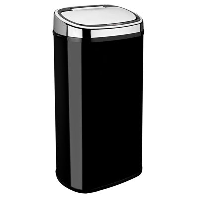 Dihl 68L Sensor Bin Black with Chrome Lid Kitchen Waste Dustbin Chrome Automatic