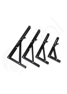 Dihl 8 inch Black Folding Shelf Bracket - 2 Pairs - 3