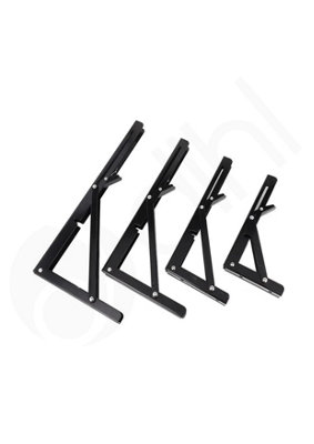 Dihl 8 inch Black Folding Shelf Bracket - Pair - 3