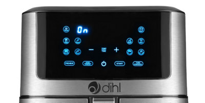 Dihl 8L Air Fryer Steel LED Rapid Healthy Cooker Oven Low Fat Free Food