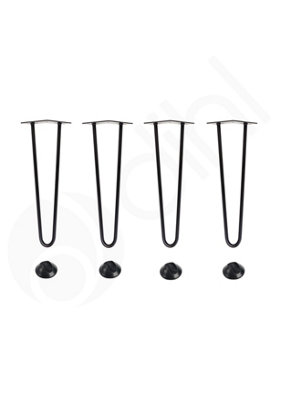 Dihl Black Hairpin Table Leg 2 Bar 400mm - Pack of 4