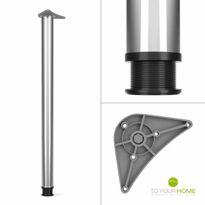 Dihl Chrome Adjustable Breakfast Bar Table Leg 710mm DIY at B Q