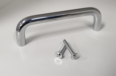 Dihl Chrome D-Shape Curved Door Furniture Handle 128mm - Pack of 4