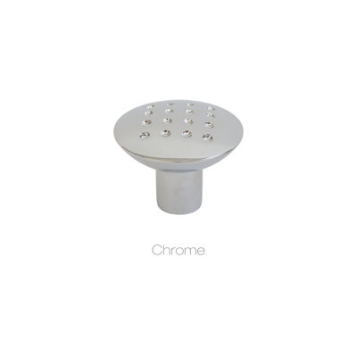 Dihl Chrome Zamak Dimple Round Furniture Drawer Door Knob (Pack of 10)