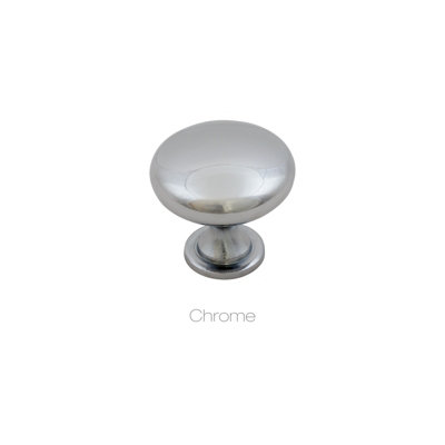 Dihl Chrome Zamak Round Furniture Drawer Door Knob (Pack of 10)