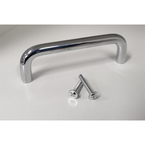 Dihl Curved D-Shape Chrome Cupboard Cabinet Kitchen Handles - 96mm - Pack of 20