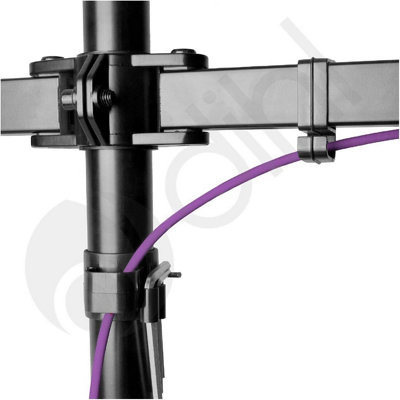 Dihl Double Dual Display Computer Monitor Arm Mount Desk Stand 13" - 27"