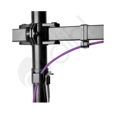 Dihl Double Twin Arm Desk Mount Bracket LCD Computer Monitor Stand Clamp 13"-27"