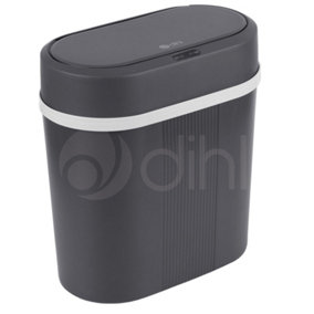Dihl Grey Slimline 12 Litre Automatic Motion Sensor Waste Bin with Waterproof Lid