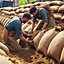 Dihl Heavy Duty 40 cm x 60 cm Hessian Burlap Jute Sacks Sandbags (Pack of 20) Vegetable Potatoes Storage