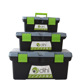 Dihl Set Of 3 Tool Boxes Storage Organiser DIY With Removeable Trays