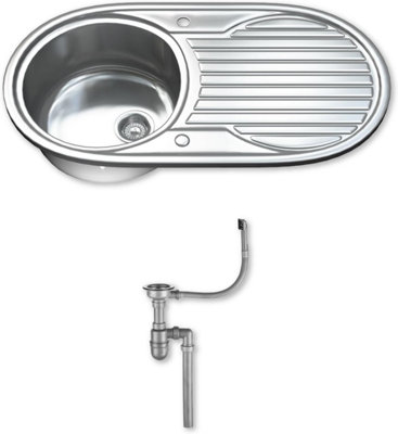 Dihl Single Bowl Stainless Steel Kitchen Sink with Drainer & Waste 1061