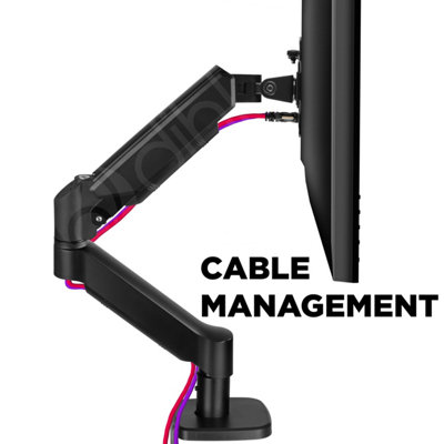Dihl Single Computer Monitor Spring Loaded Arm Mount Desk Clamp 13 - 32 - 3