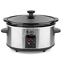 Dihl Slow Cooker 3.5L Removable Ceramic Pot Bowl Glass Lid Stainless Steel