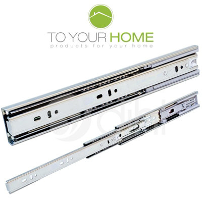 Slides, Drawer Slides, 1 Pair Drawer Slides Side Mount Rails Heavy Duty Full Extension Steel Track Noiseless Guide Glides Cabinet Kitchen Runners With