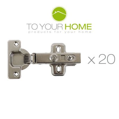 Dihl Soft Close Kitchen Cabinet Cupboard Full Overlay Hinges 35mm - Pack of 20