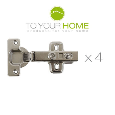 Dihl Soft Close Kitchen Cabinet Cupboard Overlay Hinges 35mm - Pack of 4