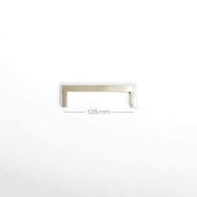 Dihl Square Brushed Stainless Steel Kitchen Cupboard Door Handles 128mm - Pack of 4