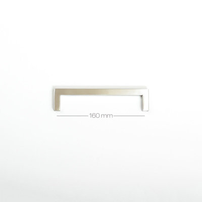 Dihl Square Brushed Stainless Steel Kitchen Cupboard Door Handles 160mm - Pack of 4