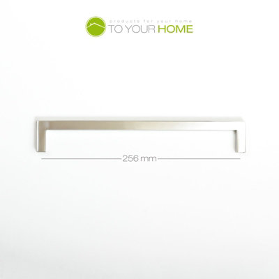 Dihl Square Brushed Stainless Steel Kitchen Cupboard Door Handles 256mm - Pack of 4