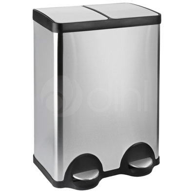Sabichi Stainless Steel Bin - 5L Slim Kitchen Bin - Removable Inner Bucket  - Hanging Loop - Soft Close Pedal Bin