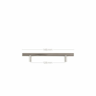 Dihl T-Bar Chrome Furniture Cupboard Cabinet Kitchen Handles 128mm (Pack of 10)