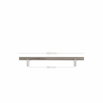 Dihl T-Bar Chrome Furniture Cupboard Cabinet Kitchen Handles 160mm (Pack of 10)
