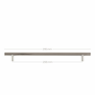 Dihl T-Bar Chrome Furniture Cupboard Cabinet Kitchen Handles 256mm (Pack of 10)