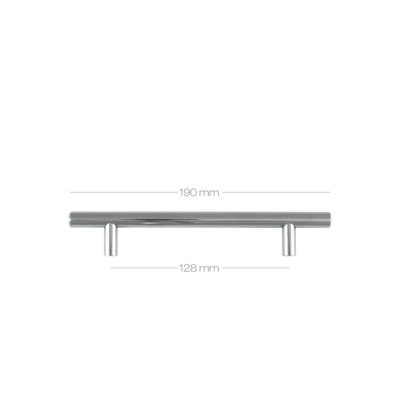 Dihl T-Bar Chrome Furniture Cupboard Cabinet Kitchen Handles 96mm (Pack of 4)
