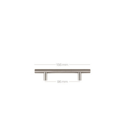 Dihl T-Bar Chrome Satin Furniture Cupboard Cabinet Kitchen Handles 96mm (Pack of 4)