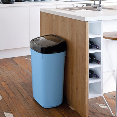 Buy Dihl - UK MADE - 50L Blue Sensor Bin with Black Sensor Lid Kitchen ...