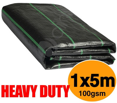 Dihl Weed Membrane Folded Black Polypropylene Weed Membrane - 1m by 5m