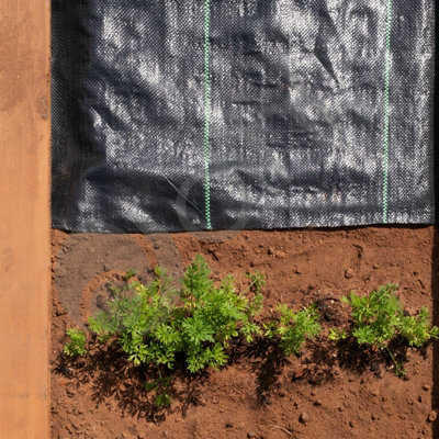 Dihl Weed Membrane Roll Black Polypropylene Weed Membrane - 2m by 50m - 4