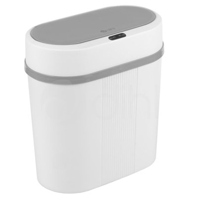 Dihl White Slimline 12 Litre Automatic Motion Sensor Waste Bin with Waterproof Lid