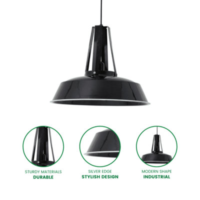 Dilara Metal Ceiling Light, Hanging Lamp Pendant Light Fixture, Black