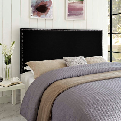 Dime Plush 26 inch Strutted Headboard Black