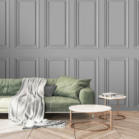 Dimension Panel Grey Wallpaper