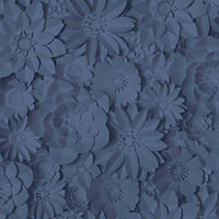 Dimensions Floral Wallpaper Blue Fine Decor FD42690